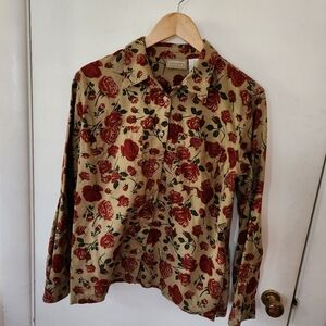 Liz Claiborne Rose Print Shirt